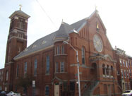 Image of historic Saint Leo's Catholic Church, established in 1881 in Little Italy, Baltimore, MD 